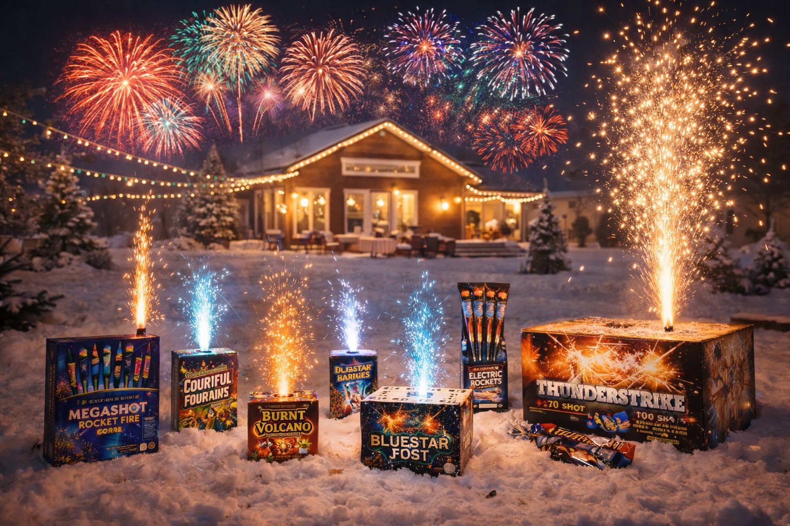 Топ-7 идей новогодней пиротехники для частного дома и дачи